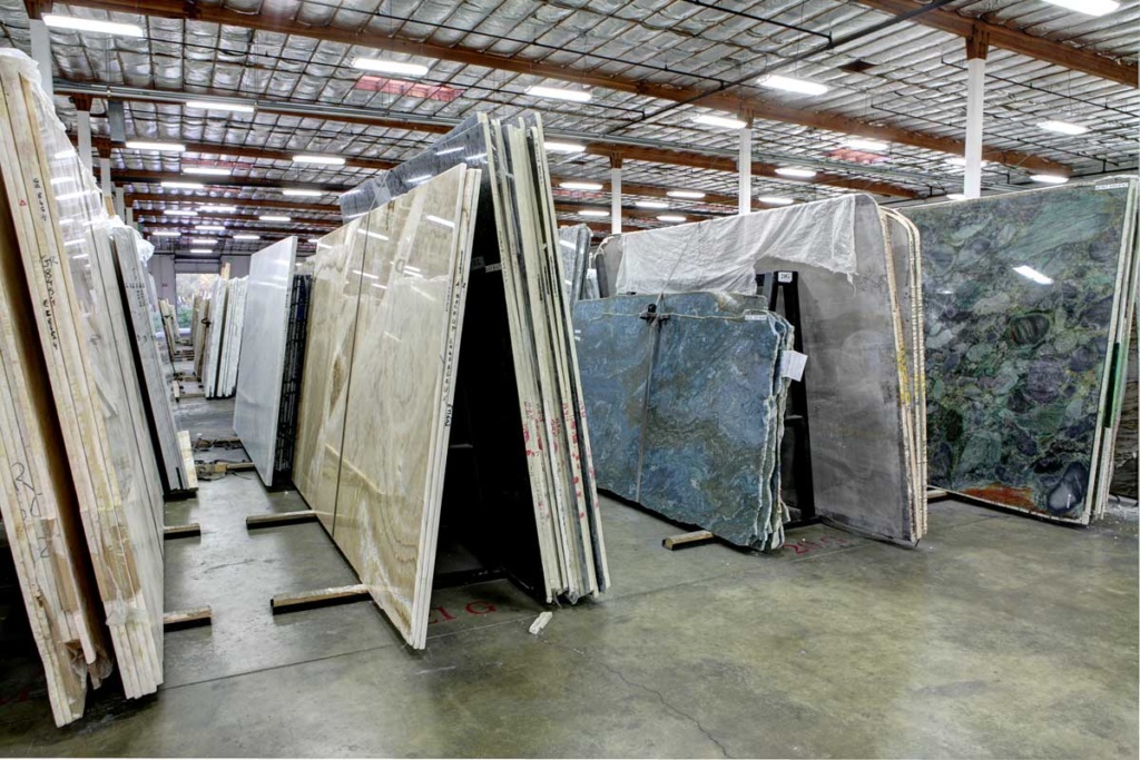 IRG's stone warehouse has a large selection of in-stock marble, natural, and engineered stone.