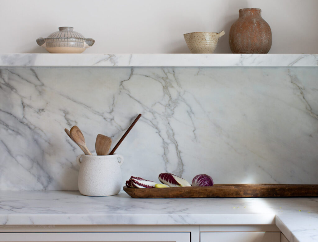 calacatta borghini marble installed in bay area kitchen