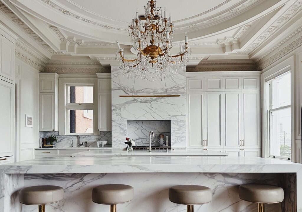 Calacatta Medici marble installed in SF victorian home